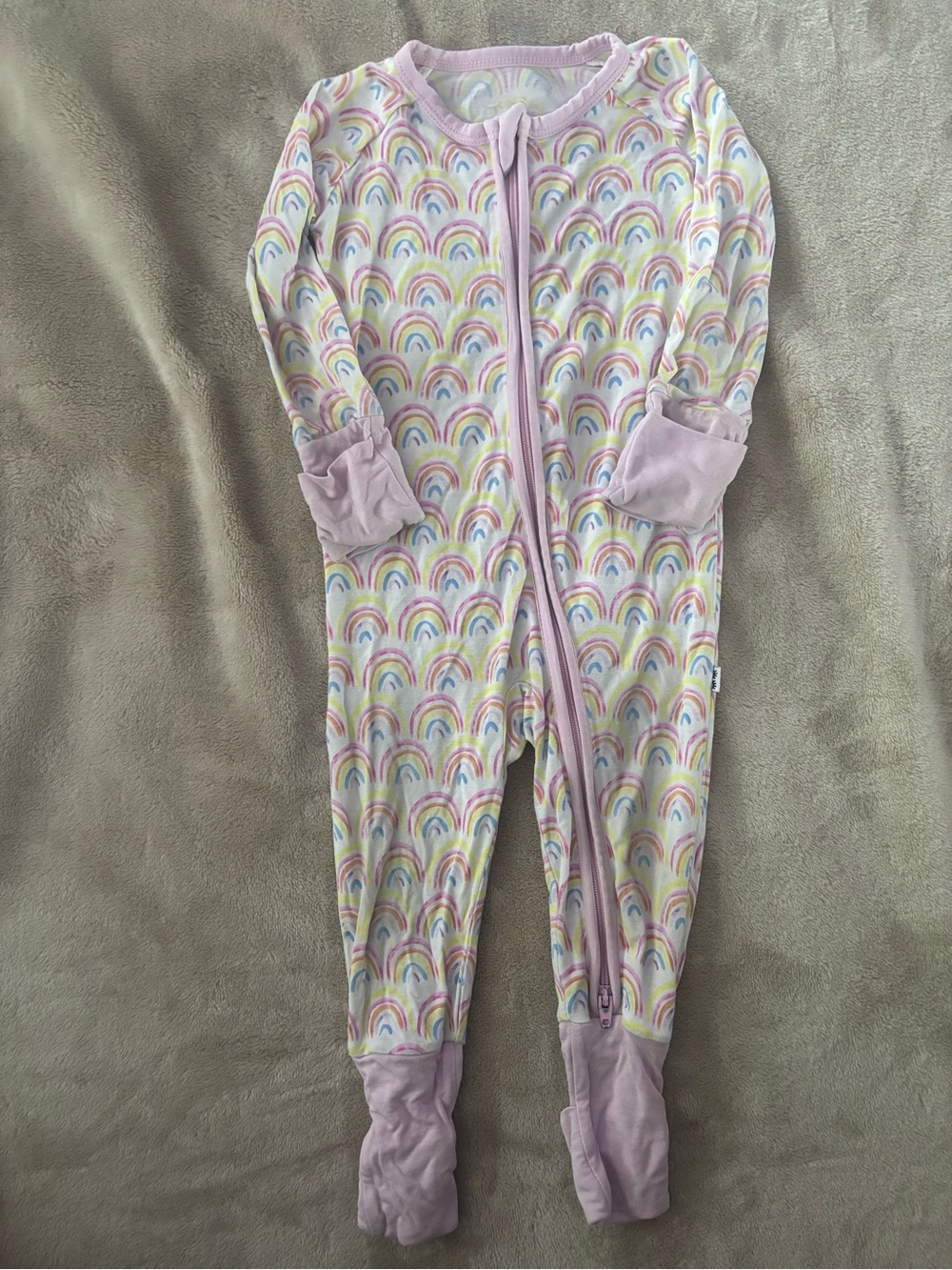 Little Sleepies Pastel Rainbow Pattern Size 3-6 months